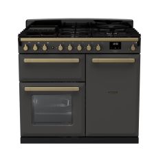 Rangemaster Estel Deluxe 100cm 5 Ring Gas Hob Double Oven Dual Fuel Range Cooker