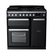 Rangemaster Estel Deluxe 90cm 5 Ring Gas Hob Double Oven Dual Fuel Range Cooker