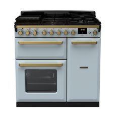 Rangemaster Estel Deluxe 90cm 5 Ring Gas Hob Double Oven Dual Fuel Range Cooker