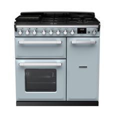 Rangemaster Estel Deluxe 90cm 5 Ring Gas Hob Double Oven Dual Fuel Range Cooker