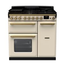 Rangemaster Estel Deluxe 90cm 5 Ring Gas Hob Double Oven Dual Fuel Range Cooker