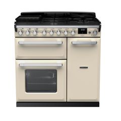 Rangemaster Estel Deluxe 90cm 5 Ring Gas Hob Double Oven Dual Fuel Range Cooker
