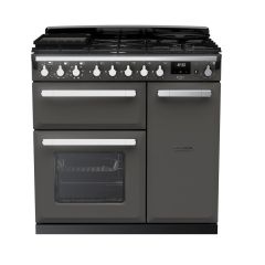 Rangemaster Estel Deluxe 90cm 5 Ring Gas Hob Double Oven Dual Fuel Range Cooker