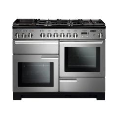 Rangemaster Professional Deluxe 110cm 7 Burner Hob 2 Oven Dual Fuel Range Cooker