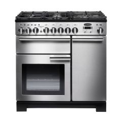 Rangemaster Professional Deluxe 90cm Gas Hob Double Oven Dual Fuel Range Cooker