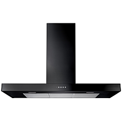 Rangemaster UHDF90BL 90cm 3 Speed Black Flat Cooker Hood