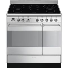 Smeg Concert 90cm 5 Zone Ceramic Double Oven all Electric Range Cooker