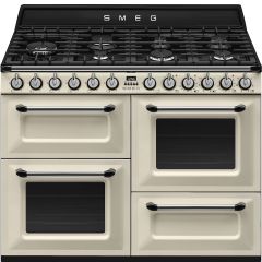 Smeg Victoria 110cm 7 Burner Gas Hob Double Oven & Grill Dual Fuel Range Cooker