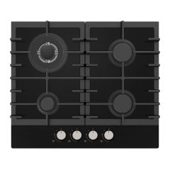 Statesman GH160GB 60cm 4 Burner Black Glass Gas Hob