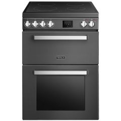 Tesla 60cm 4 Zone Ceramic Hob Double Oven All Electric Mini Range Cooker