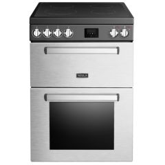 Tesla 60cm 4 Zone Ceramic Hob Double Oven All Electric Mini Range Cooker