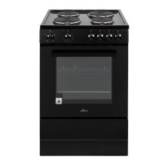 Willow WSE60BK 60cm 4 Zone Solid Plate Hob Single Oven Electric Cooker