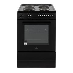 Willow WSE60BK/M 60cm 4 Zone Solid Plate Hob Single Oven Electric Cooker