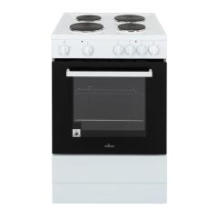Willow WSE60WH/M 60cm 4 Zone Solid Plate Hob Single Oven Electric Cooker
