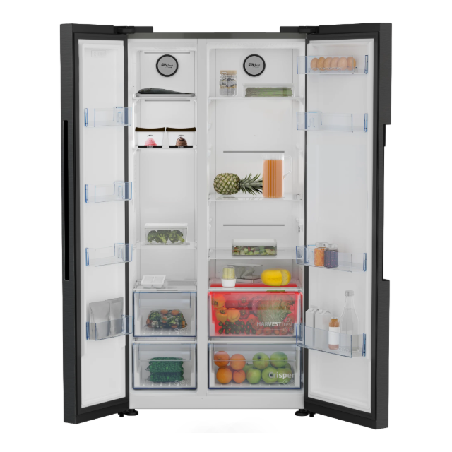 Beko ASL1442VPZ/M 91cm 2 Door NeoFrost HarvestFresh American Fridge Freezer