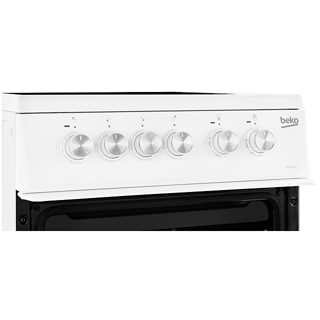 Beko KDVC563AW/M 50cm 4 Zone Ceramic Hob Double Oven Electric Cooker