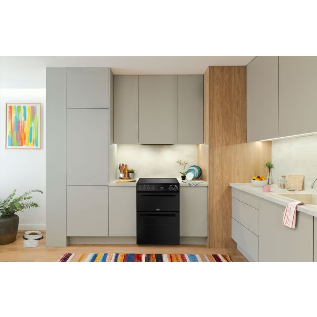 Belling Vision 60cm 4 Zone Ceramic Hob Double Oven Electric Mini Range Cooker
