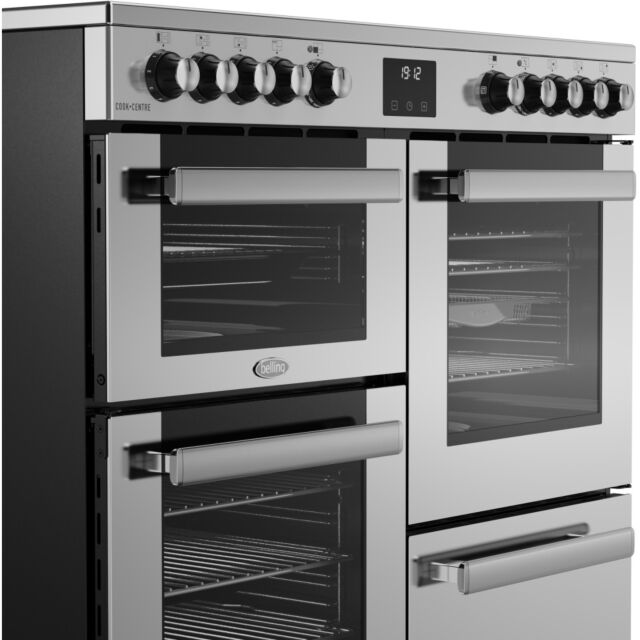 Belling Cookcentre 100cm 5 Zone Ceramic Hob Double Oven Electric Range Cooker