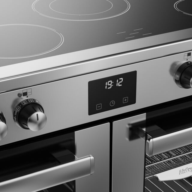 Belling Cookcentre 100cm 5 Zone Ceramic Hob Double Oven Electric Range Cooker
