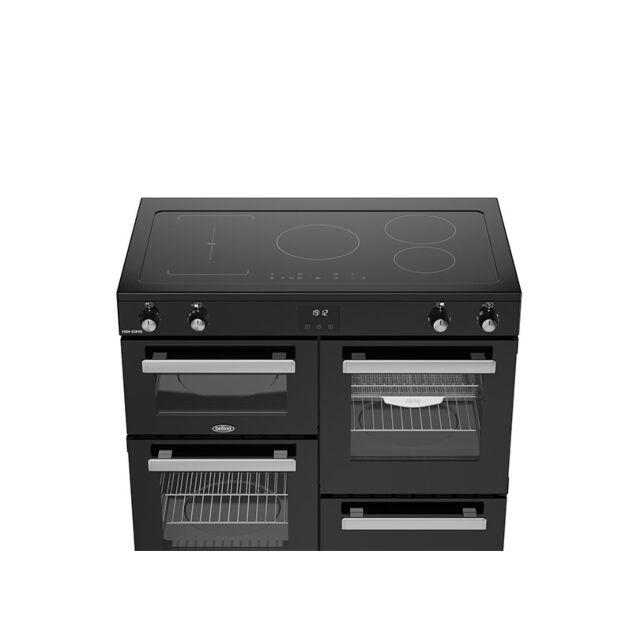 Belling Cookcentre 100cm 5 Zone Induction Hob Double Oven Electric Range Cooker