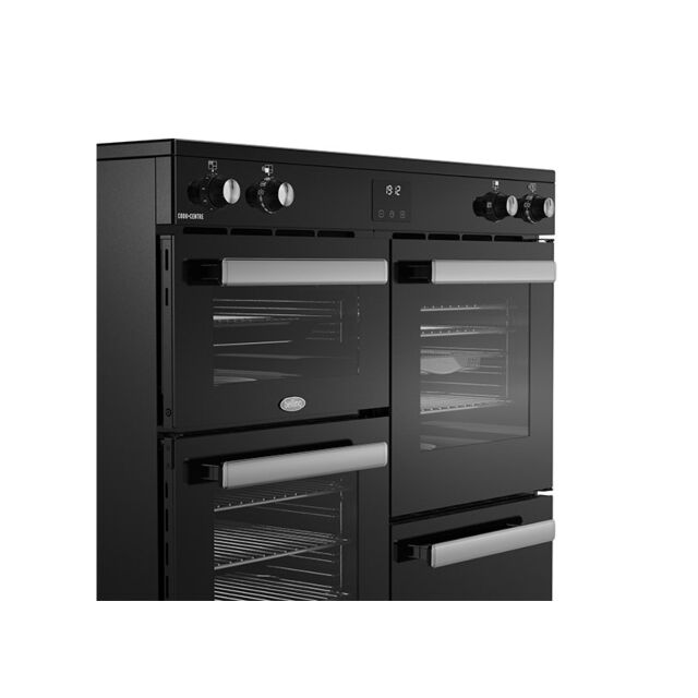 Belling Cookcentre 100cm 5 Zone Induction Hob Double Oven Electric Range Cooker