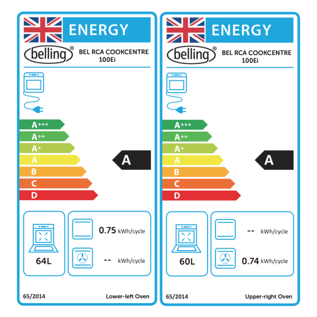 Belling Cookcentre 100cm 5 Zone Induction Hob Double Oven Electric Range Cooker