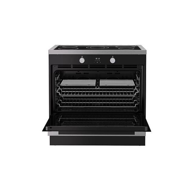 Belling Vision 90cm 5 Zone Induction Hob Single Oven Electric Range Cooker