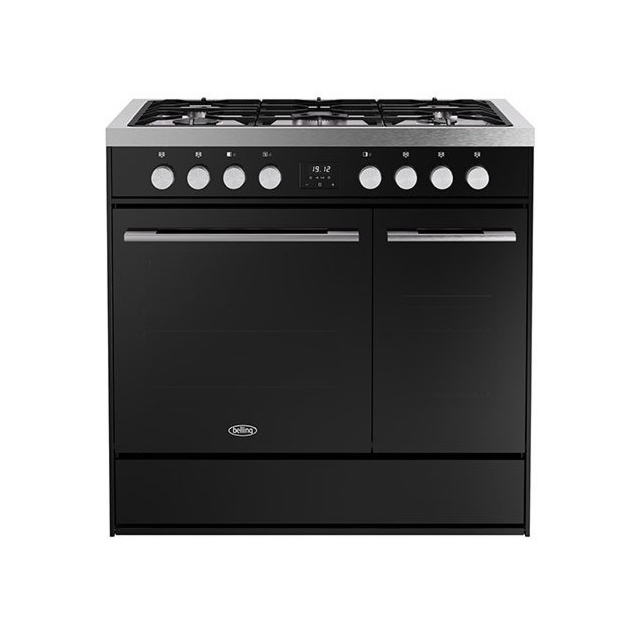 Belling Vision 90cm 5 Burner Gas Hob Double Oven Dual Fuel Range Cooker