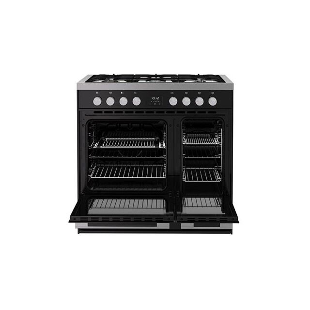 Belling Vision 90cm 5 Burner Gas Hob Double Oven Dual Fuel Range Cooker