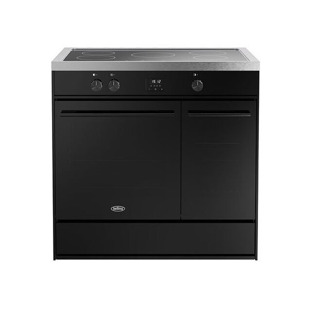 Belling Vision 90cm 5 Zone Induction Hob Double Oven Electric Range Cooker