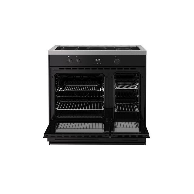 Belling Vision 90cm 5 Zone Induction Hob Double Oven Electric Range Cooker