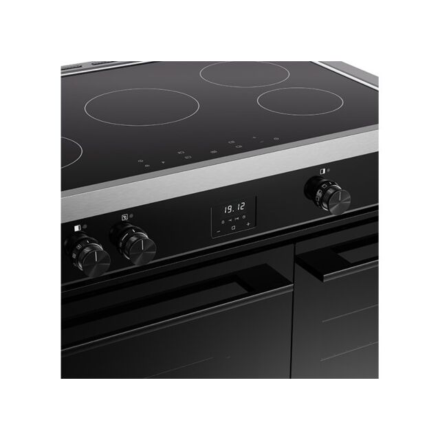 Belling Vision 90cm 5 Zone Induction Hob Double Oven Electric Range Cooker