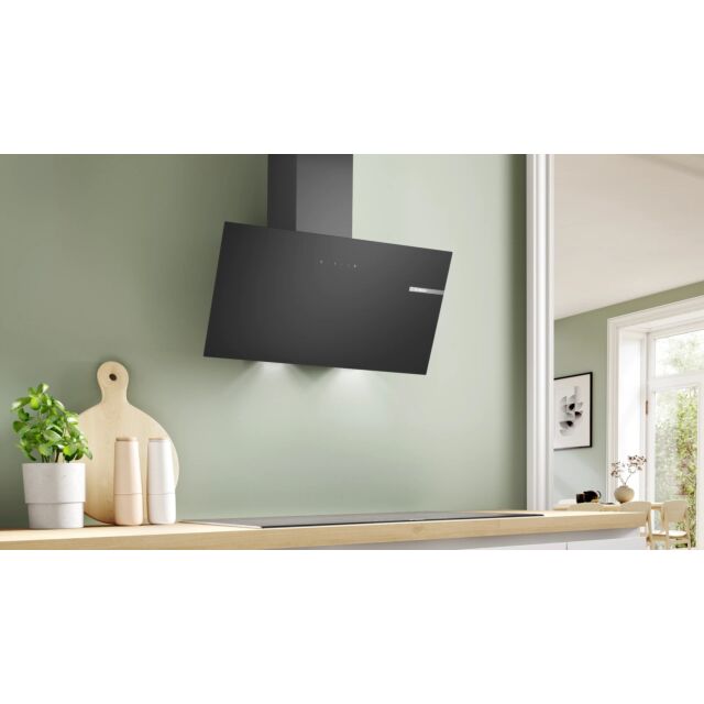 Bosch Series 2 DWK85DK60B 80cm 3 Speed Black Glass Angled Cooker Hood