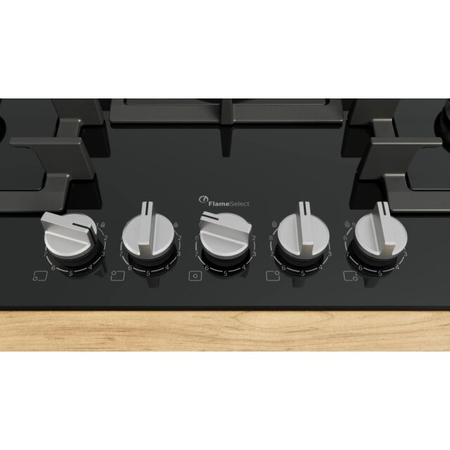 Bosch Series 6 PPQ7A6I40 75cm 5 Burner Black Gas on Glass Hob