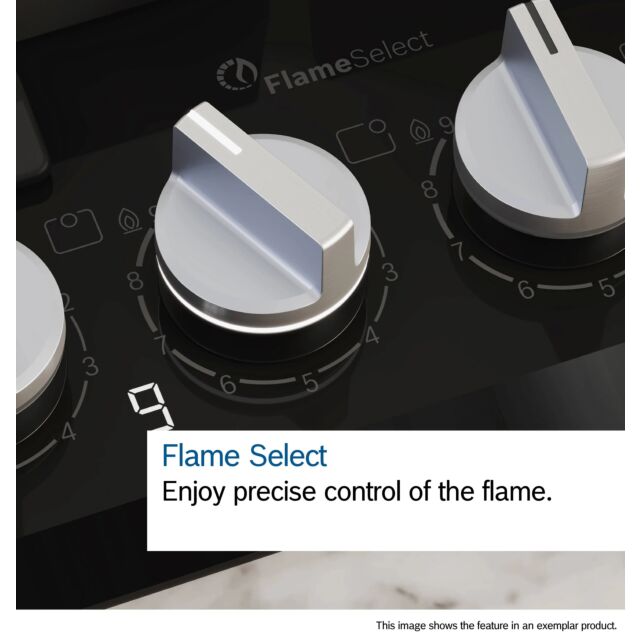 Bosch Series 6 PPQ7A6I40 75cm 5 Burner Black Gas on Glass Hob