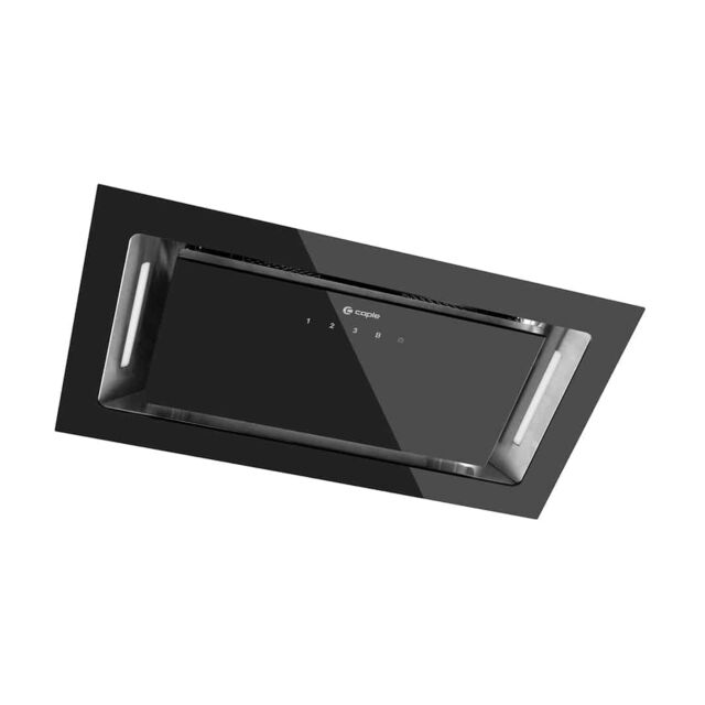Caple BU526BK 52cm 4 Speed Black Glass Canopy Cooker Hood