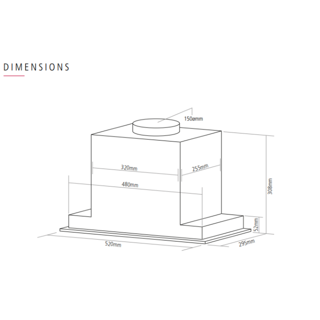Caple BU526BK 52cm 4 Speed Black Glass Canopy Cooker Hood