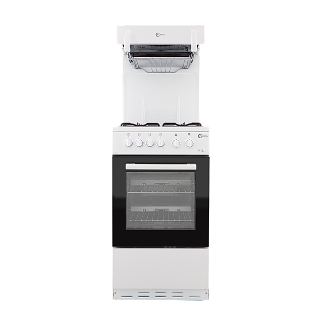 Flavel FHLG51W/M 50cm 4 Ring Gas Hob Single Oven Gas Cooker with Eye-Level Grill