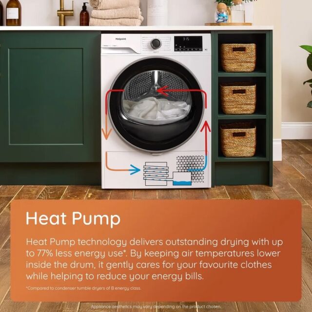 Hotpoint CHSD83MBBUK 8kg Heat Pump Tumble Dryer with ColdGuard