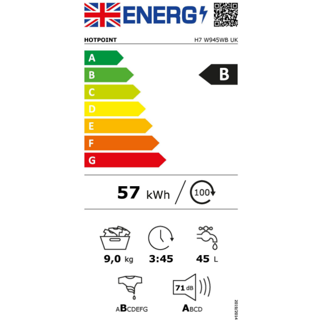Hotpoint AutoDose H7W945WBUK//M 9kg 1400rpm Washing Machine