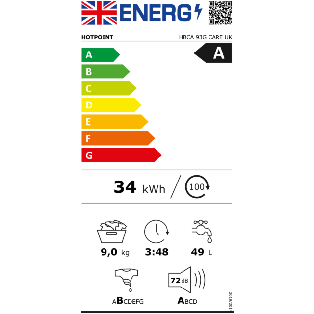 Hotpoint Fabric Care HBCA93GCAREUK/M 9kg 1400rpm Washing Machine