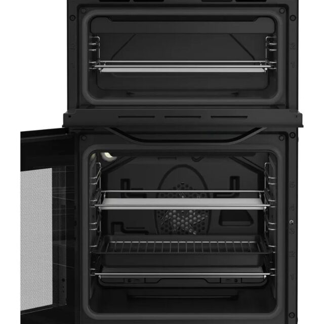 Hotpoint HDE5VDCB/M 50cm 4 Zone Ceramic Hob Double Oven Electric Cooker