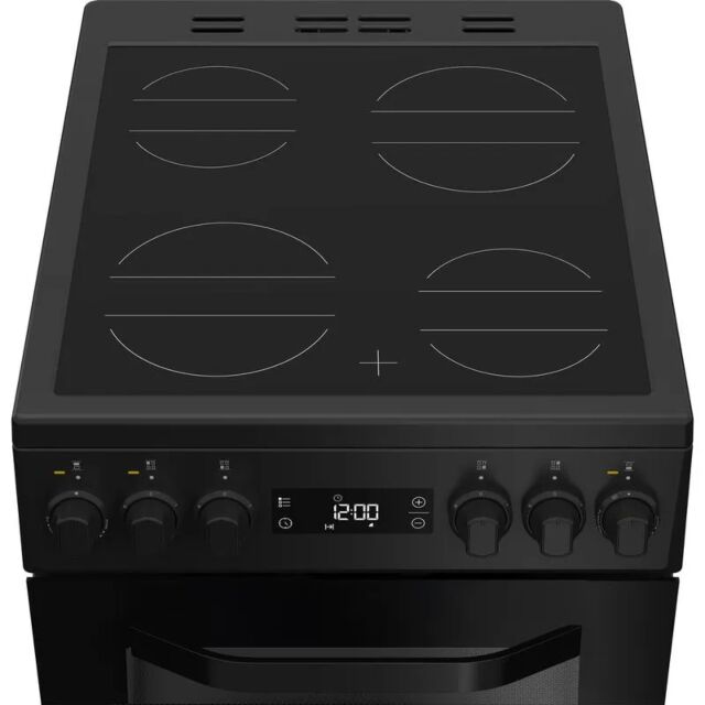 Hotpoint HDE5VDCB/M 50cm 4 Zone Ceramic Hob Double Oven Electric Cooker
