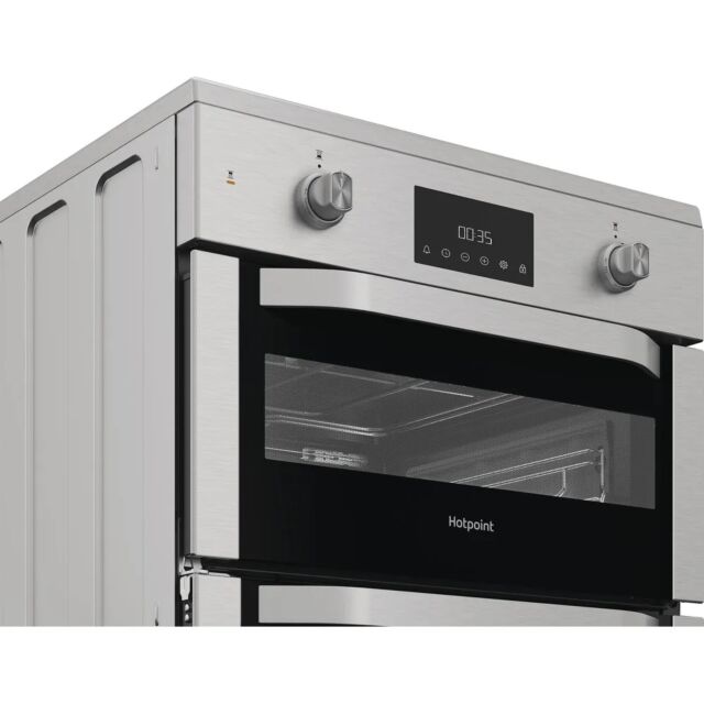 Hotpoint HDE6IDC2X/M 60cm 4 Zone Induction Hob Double Oven Electric Cooker