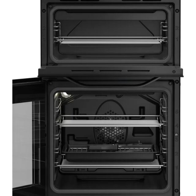 Hotpoint HTE5VCB/M 50cm 4 Zone Ceramic Hob Twin Cavity Electric Cooker