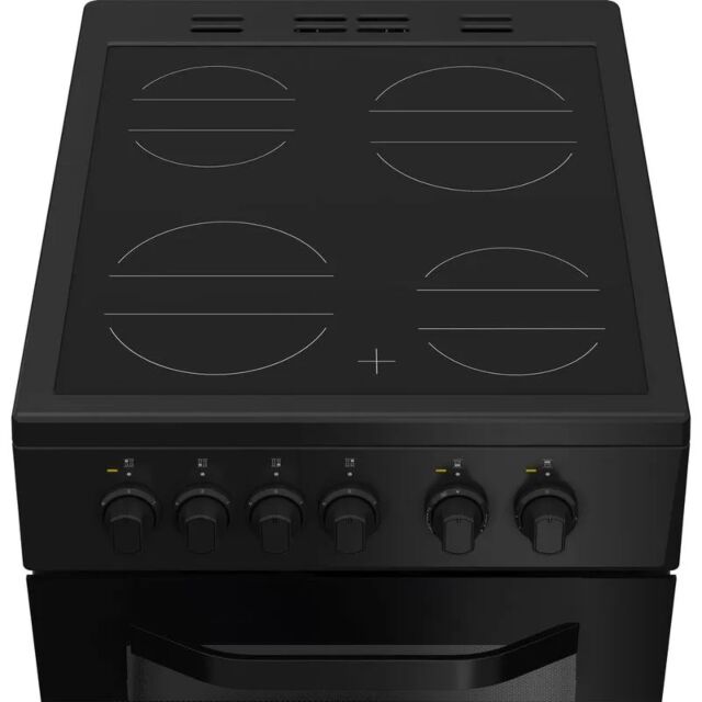 Hotpoint HTE5VCB/M 50cm 4 Zone Ceramic Hob Twin Cavity Electric Cooker