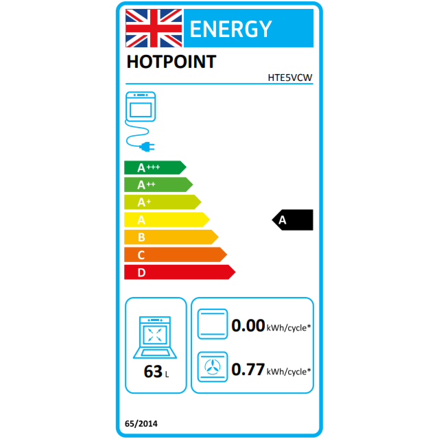 Hotpoint HTE5VCW/M 50cm 4 Zone Ceramic Hob Twin Cavity Electric Cooker