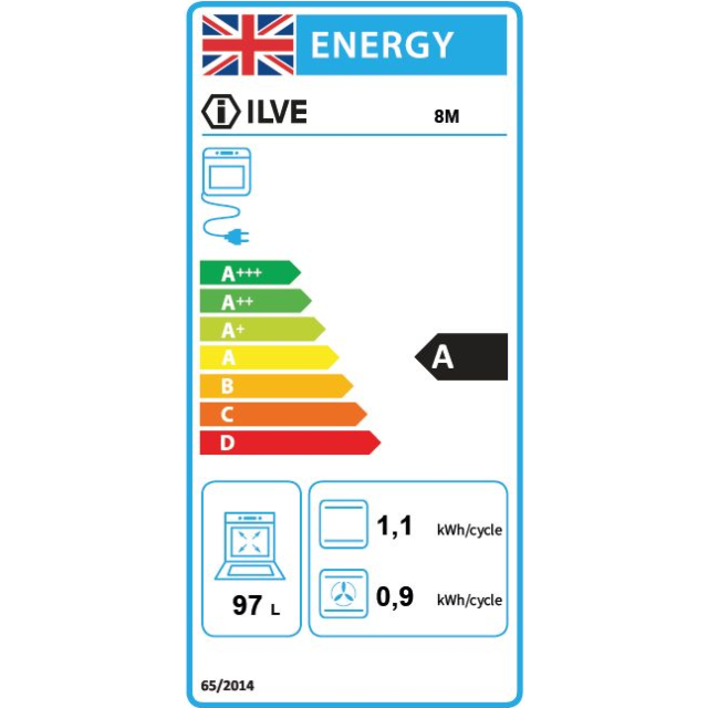 ILVE Torino 90cm 5 Burner Gas Hob Single Oven Dual Fuel Range Cooker