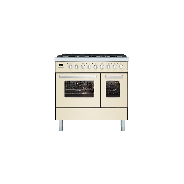 ILVE Torino 100cm 5 Burner Gas Hob Double Oven Dual Fuel Range Cooker
