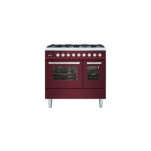 ILVE Torino 100cm 5 Burner Gas Hob Double Oven Dual Fuel Range Cooker